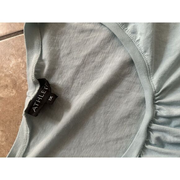 Athleta 1X Basic Tee Tshirt Top Aqua Blue Lightweight - Picture 2 of 4
